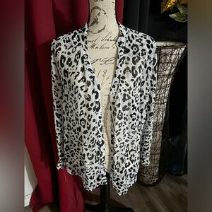 Animal print button down